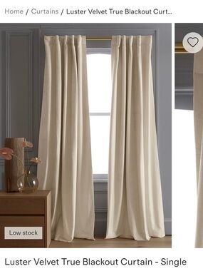 Quince Luxe Luster Velvet Curtain - Champagne 1 panel